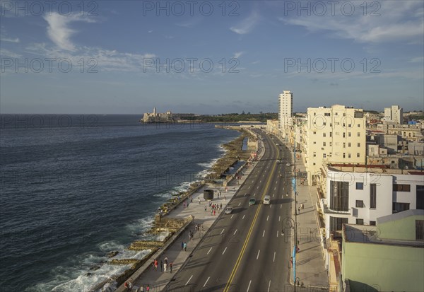 High angle view of Havana waterfront