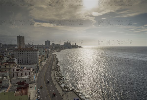 High angle view of Havana waterfront