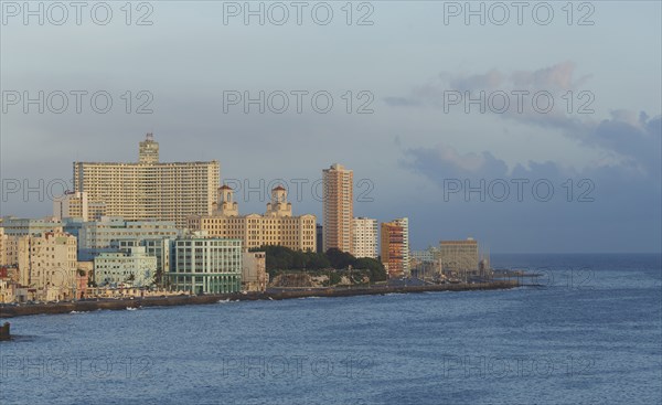 Havana city skyline and ocean