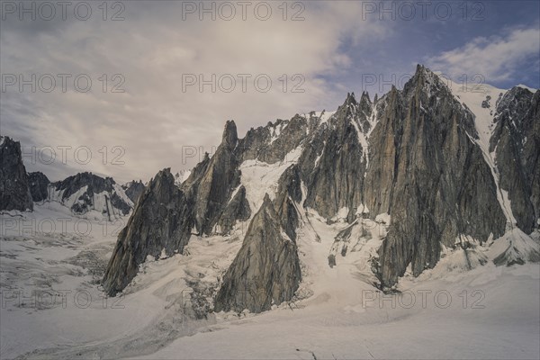 Snowy Mont Blanc in Alps