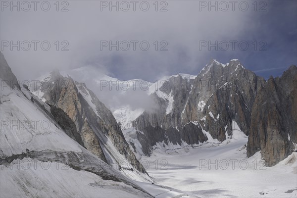 Snowy Mont Blanc in Alps