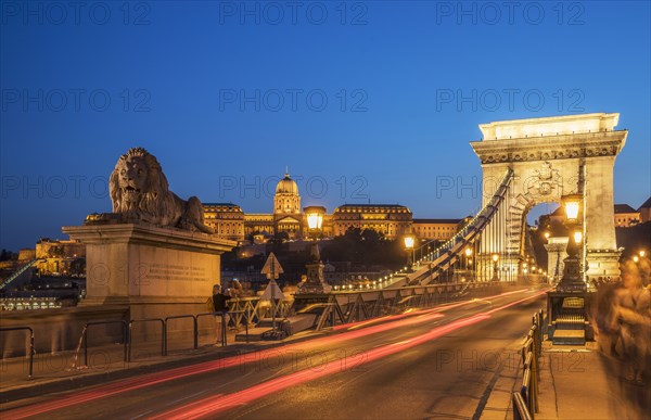 Blurred view of traffic on bridge