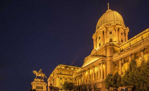 Buda Castle lit up at night