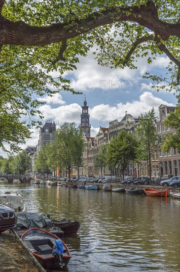 Boats and buildings on Amsterdam canal