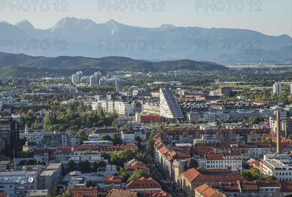 Aerial view of Ljubljana cityscape