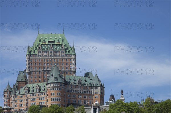 Chateau Frontenac Hotel against blue sky
