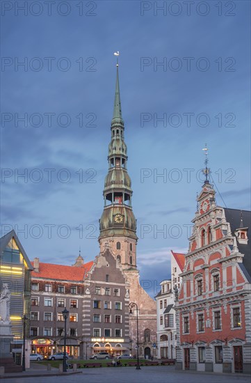 Ornate buildings in Riga cityscape