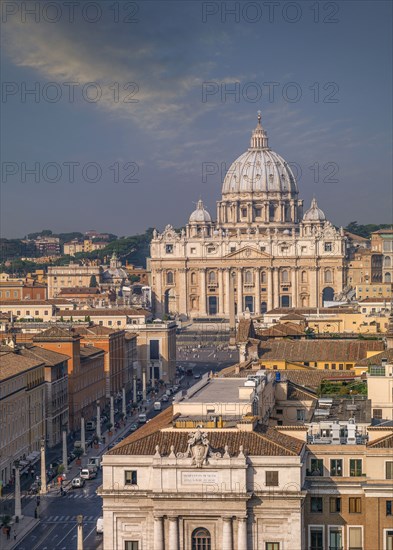Aerial view of Saint Peter Basilica at the Vatican