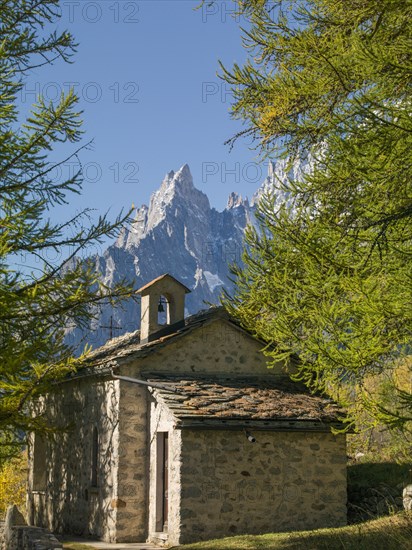 Stone cabin in remote forest