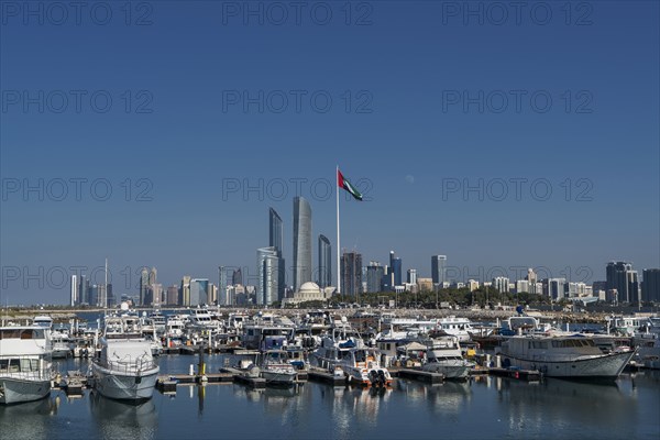 Boats at urban marina