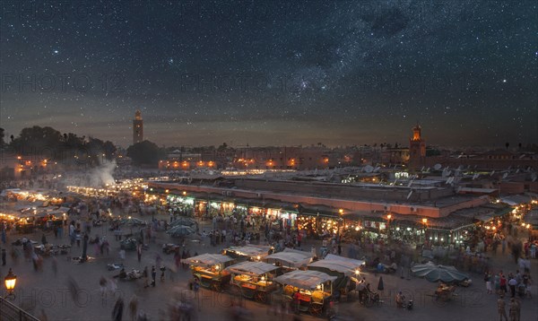 Crowd at night in Jamaa el Fna Square