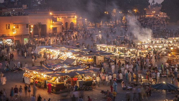 Crowd at night in Jamaa el Fna Square