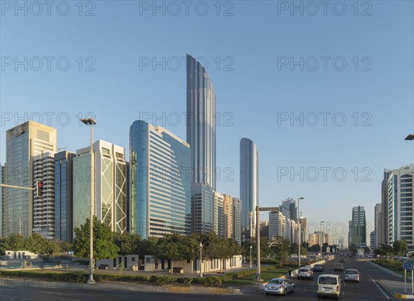 Cars driving in city street