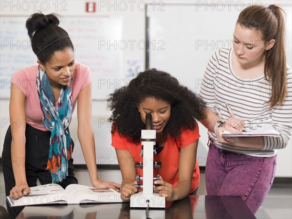 Students working together in chemistry lab