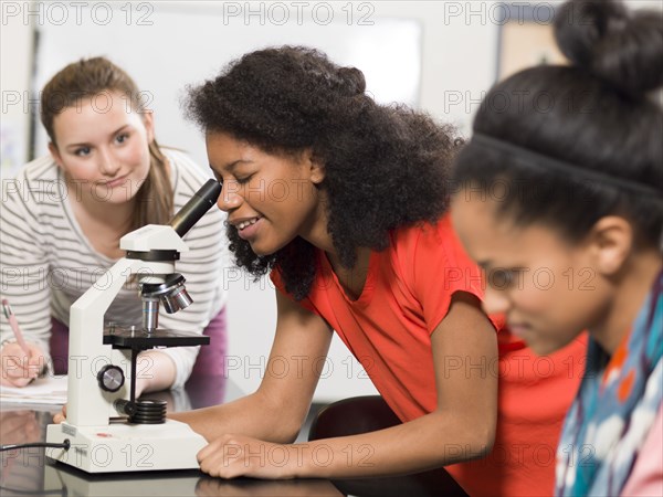 Students working together in chemistry lab