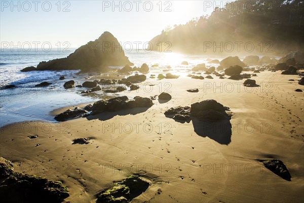 Rocks on sandy beach