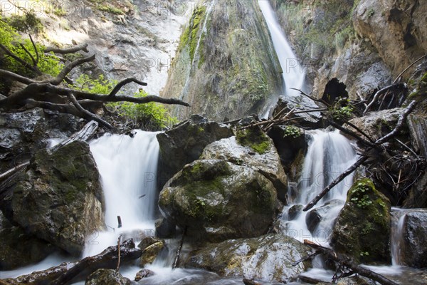 Waterfall on rocks