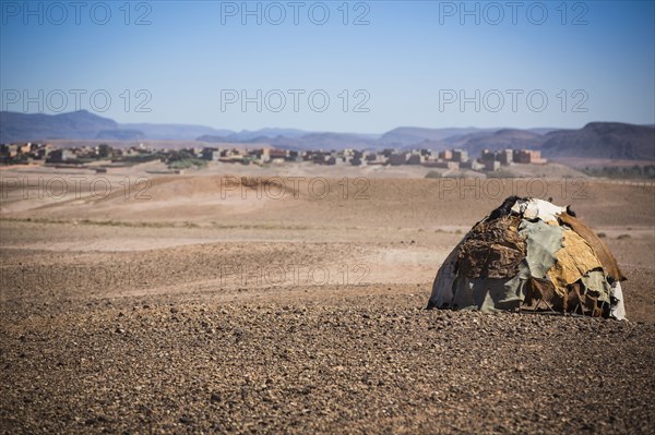 Camping tent in remote desert