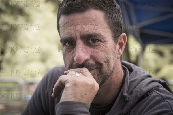 Close up of smiling Caucasian man