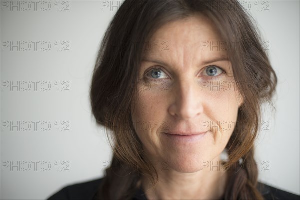 Close up of face of Caucasian woman