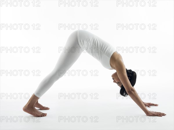 Serene woman practicing yoga