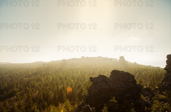 Rock formations on remote mountain