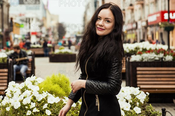 Caucasian woman standing outdoors