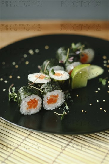 Sushi on plate