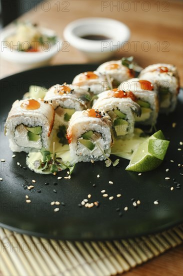 Sushi on plate