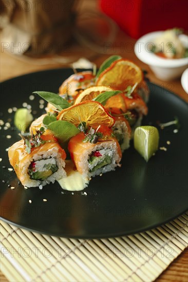 Sushi on plate