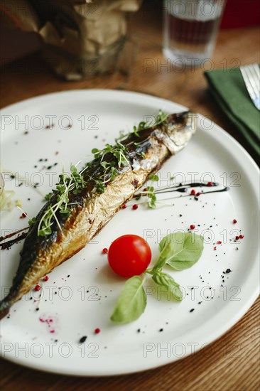 Gourmet fish on plate