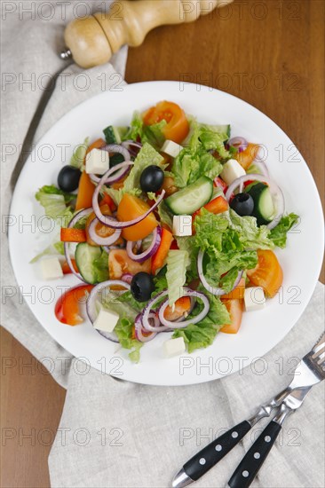 Fresh salad on plate