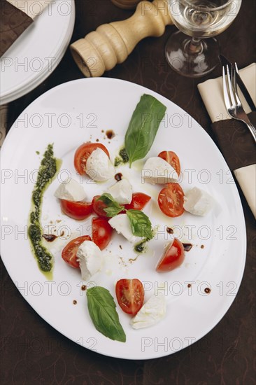 Caprese salad on plate