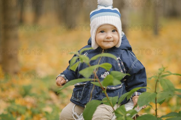 Portrait of smiling Middle Eastern baby boy