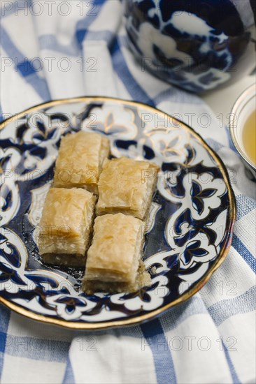 Baklava on plate