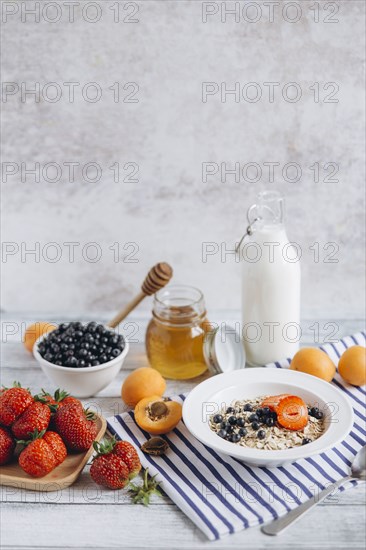 Healthy breakfast on table