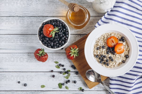 Healthy breakfast on table