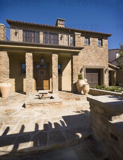 Front exterior tuscan style home