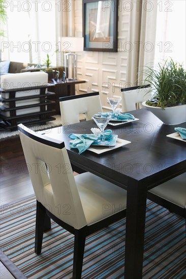 Contemporary dining area in loft style condo