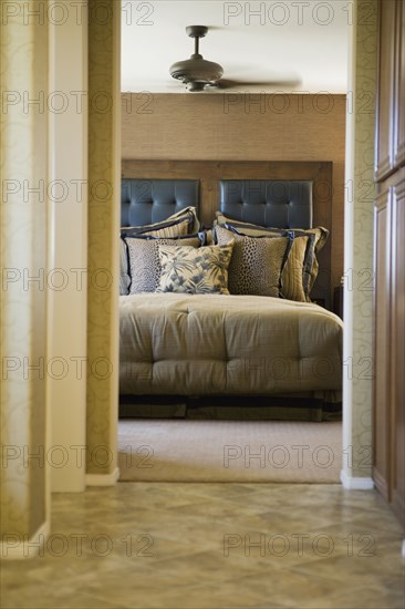 View down hallway to master bedroom