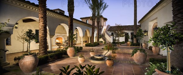 Courtyard in center of Andalucian style home