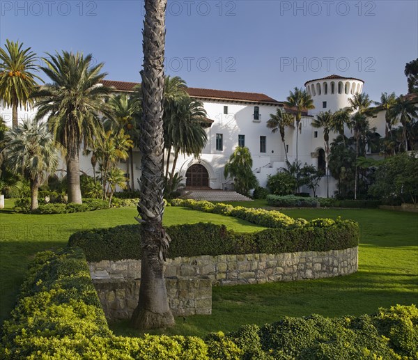 Sunken garden outside Santa Barbara courthouse