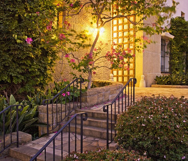 Staircase and side entrance to Santa Barbara Courthouse