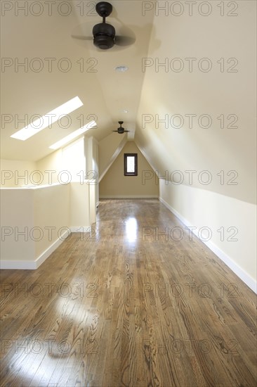 Empty attic bedroom