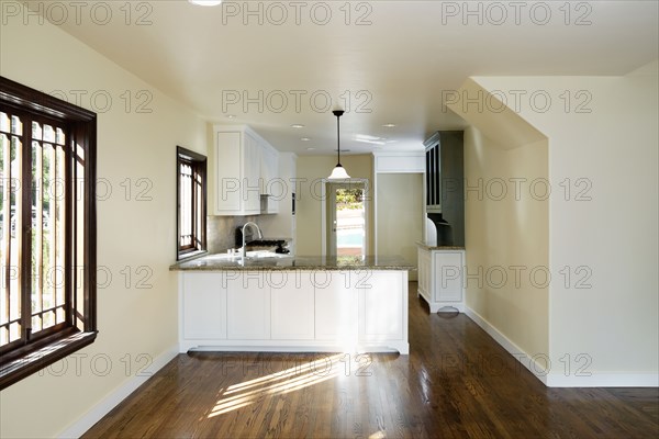 Traditional kitchen with hardwood floor