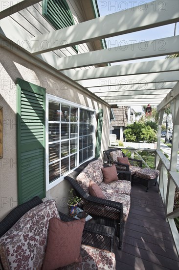 Wicker chairs at porch