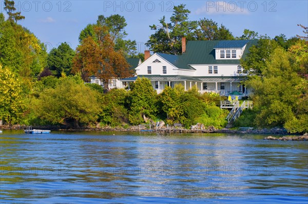 Multiple story home on lake