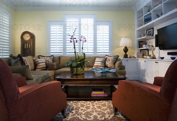 Living room in traditional home