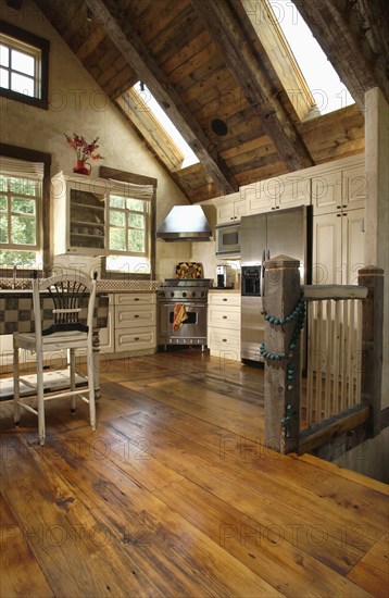 Interior of domestic kitchen in traditional house