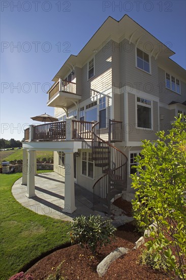 Spiral staircase in single family home